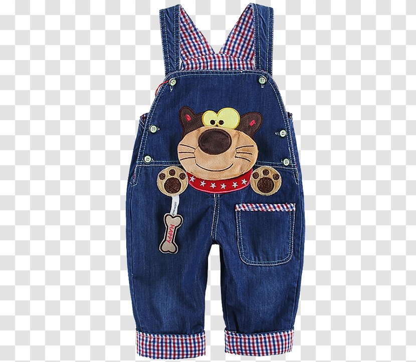 Overall Jeans Trousers Child Boilersuit - Flower - Bear Baby Bib Transparent PNG