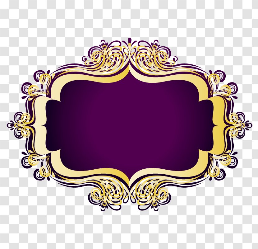 Gold Text Box Computer File - Vecteur - Pattern Purple Transparent PNG