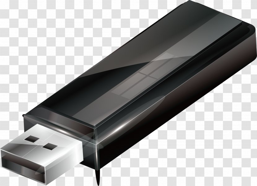 USB Flash Drive Computer Hardware Angle - Usb - Black Mobile Transparent PNG
