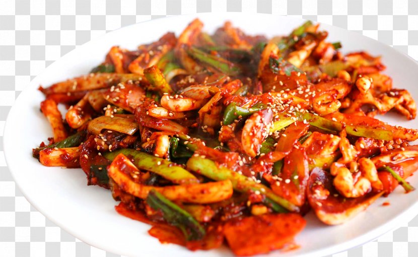 Squid As Food Korean Cuisine Bokkeum Dried Shredded - Restaurant Transparent PNG