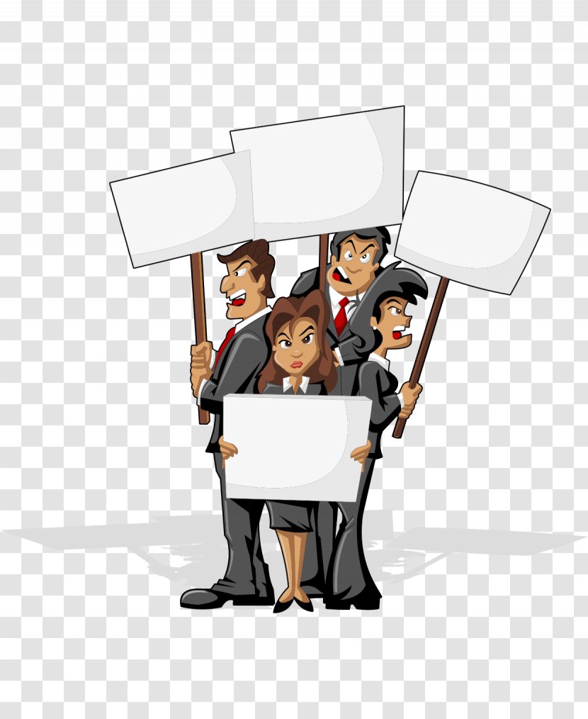Royalty-free Illustration - Placard - White-collar Business People Placards Transparent PNG