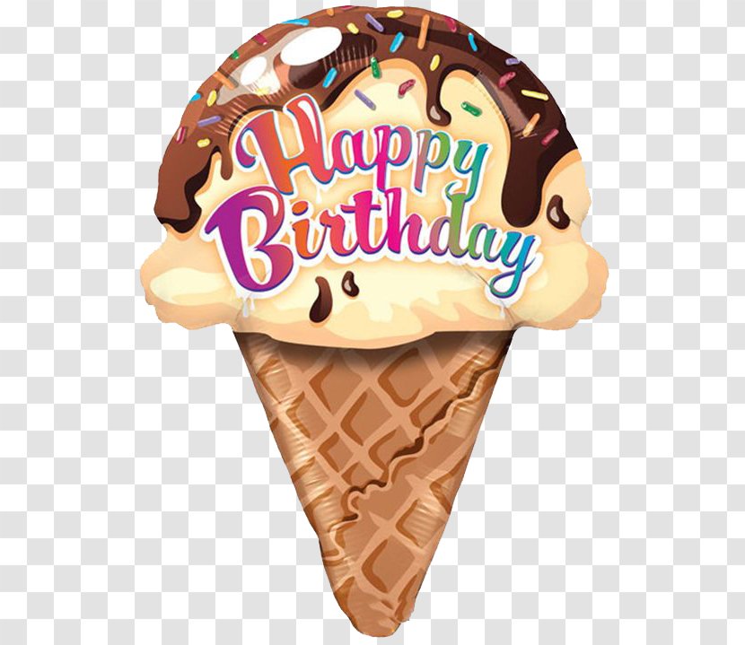 Ice Cream Cone Cake Cupcake - Flavor - Happy Birthday Transparent PNG