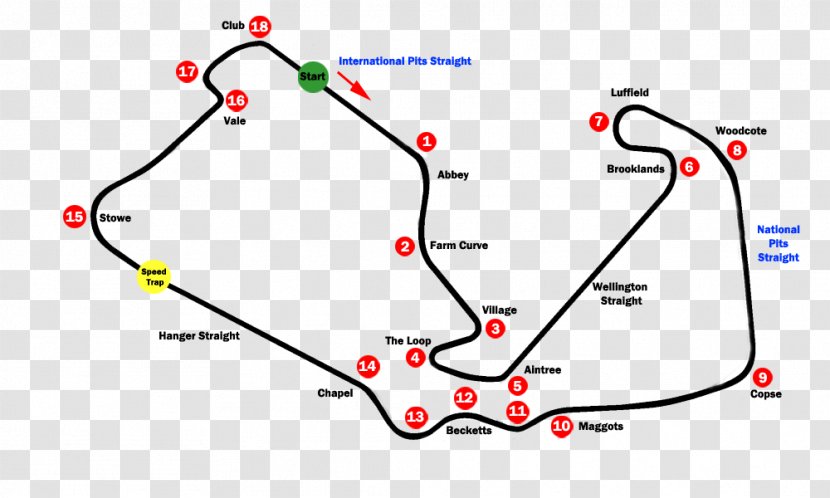 Silverstone Circuit British Grand Prix Formula 1 Superbike Championship MotoGP - Race Track Transparent PNG
