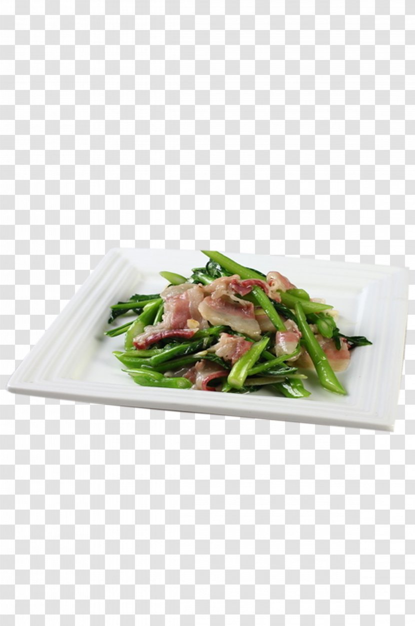 Shuizhu U91ceu83dcu7092u3081 Leaf Vegetable - Bacon Fried Vegetables Transparent PNG