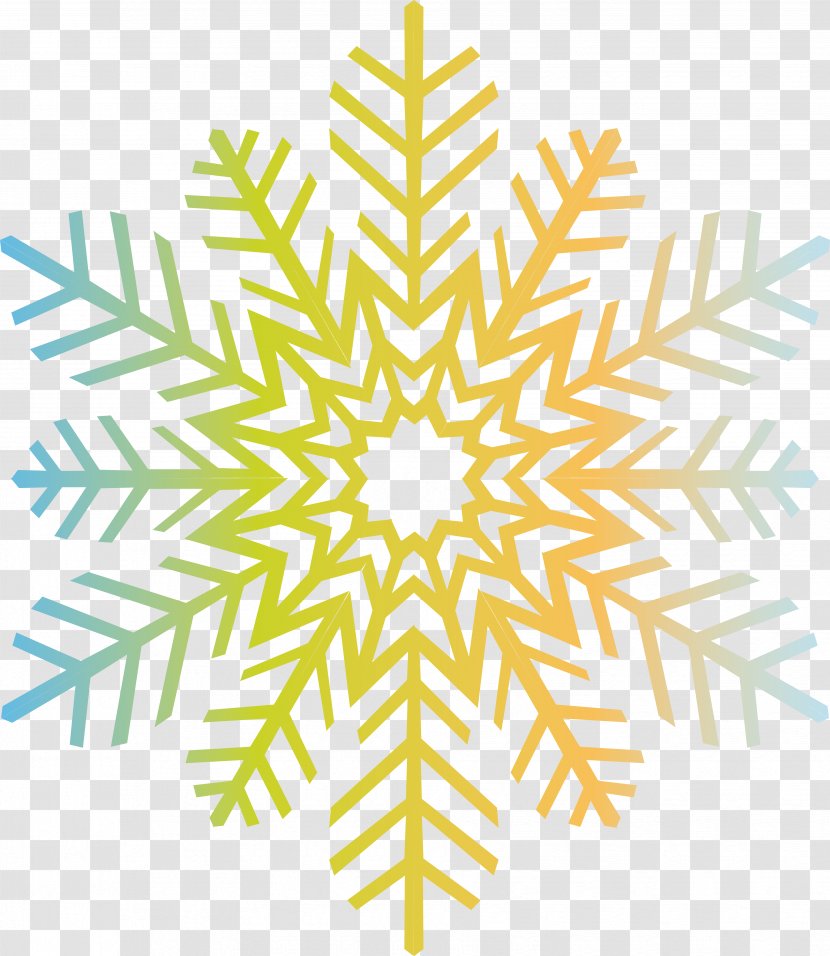 Snowflake Free Color Clip Art - Pine Family - Snowflakes Transparent PNG