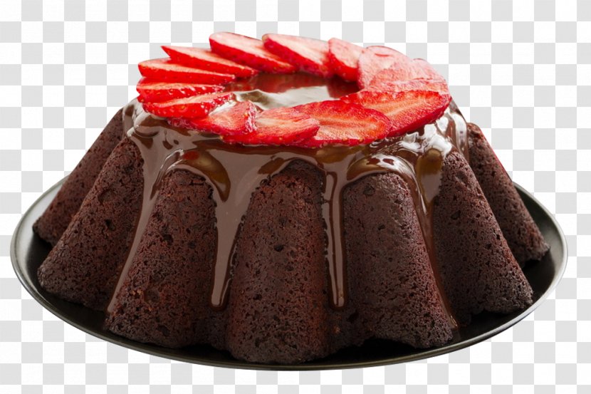 Molten Chocolate Cake Cheesecake Cupcake - Strawberries - Strawberry Transparent PNG