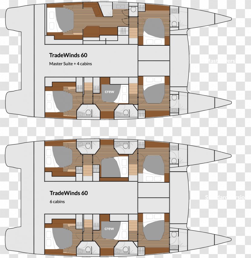 Floor Plan Fountaine-Pajot Luxury Yacht Catamaran Transparent PNG
