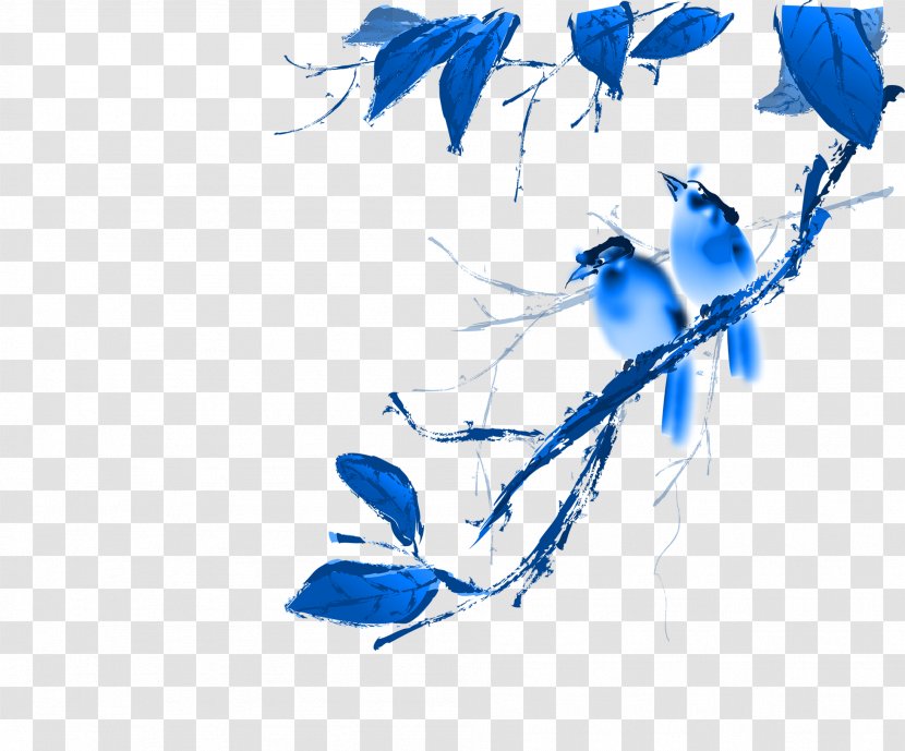China Chinese New Year Years Day January - Wish - Blue Bird Branch Transparent PNG