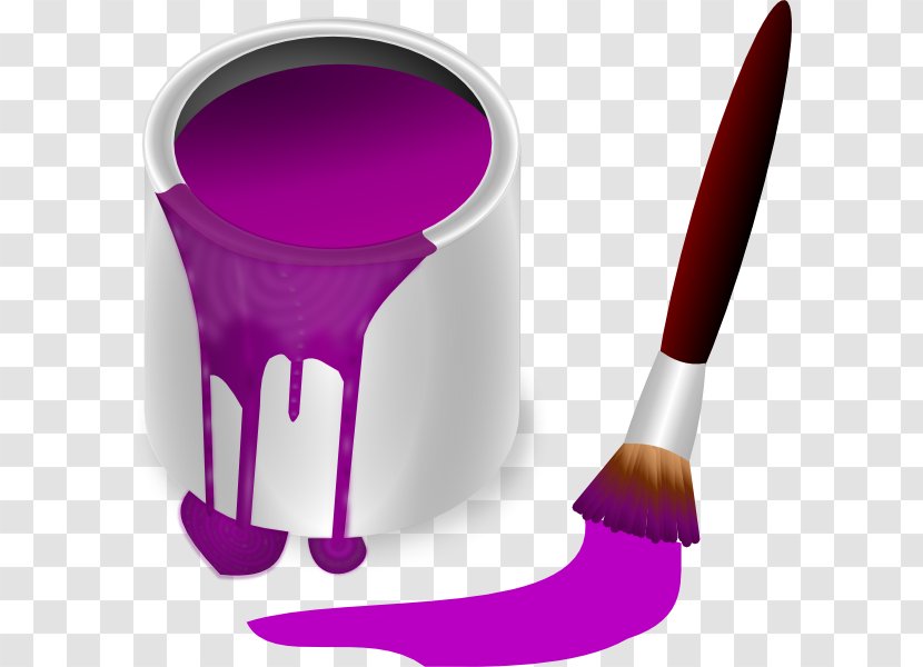 Paint Bucket Brush Clip Art - Cliparts Pink Transparent PNG