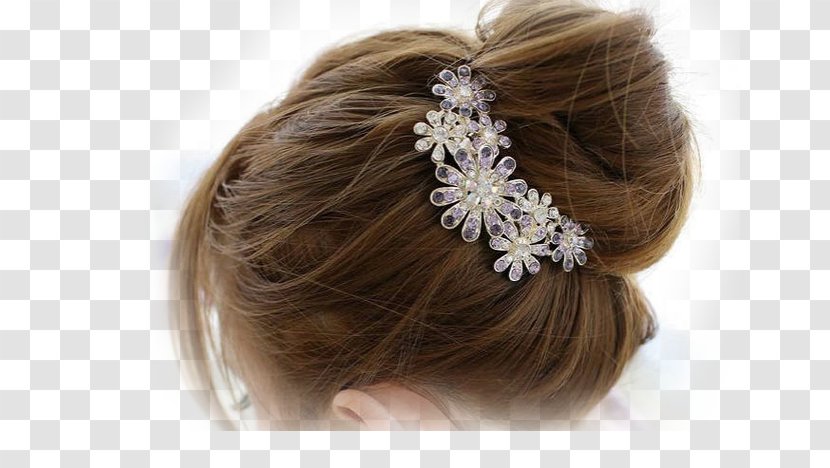 Comb Amazon.com Bun Fashion Accessory Rhinestone - Hairstyle - Flower Hair Accessories Transparent PNG