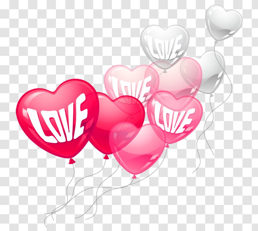 Valentine's Day Heart Clip Art - Sweethearts - Valentines Pink And White Love Baloons PNG Clipart Picture Transparent PNG