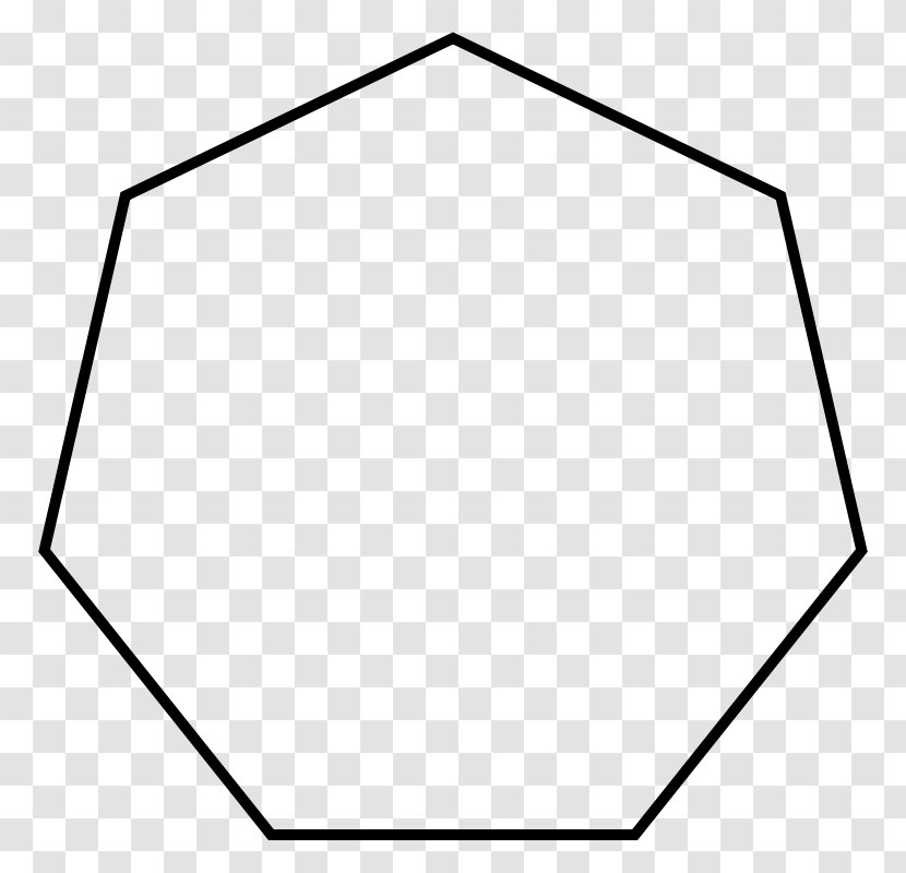 Heptagon Regular Polygon Правильний семикутник Hexagon - Black And White - Shape Transparent PNG