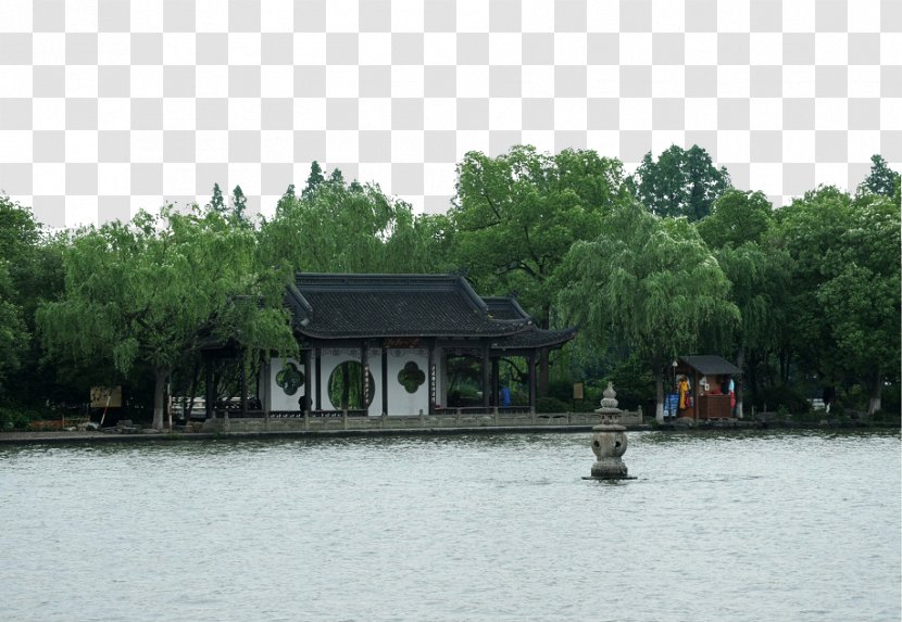 Slender West Lake Landscape - Boat - Hangzhou Transparent PNG
