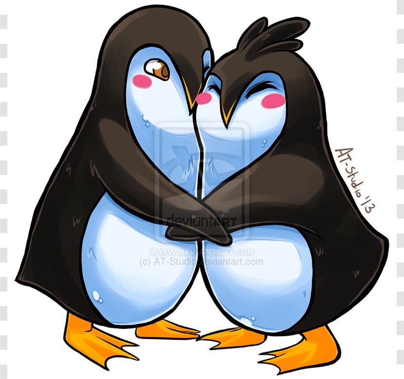 Baby Penguins Hug Drawing Clip Art - Emperor Penguin - Cartoon Hugging Transparent PNG