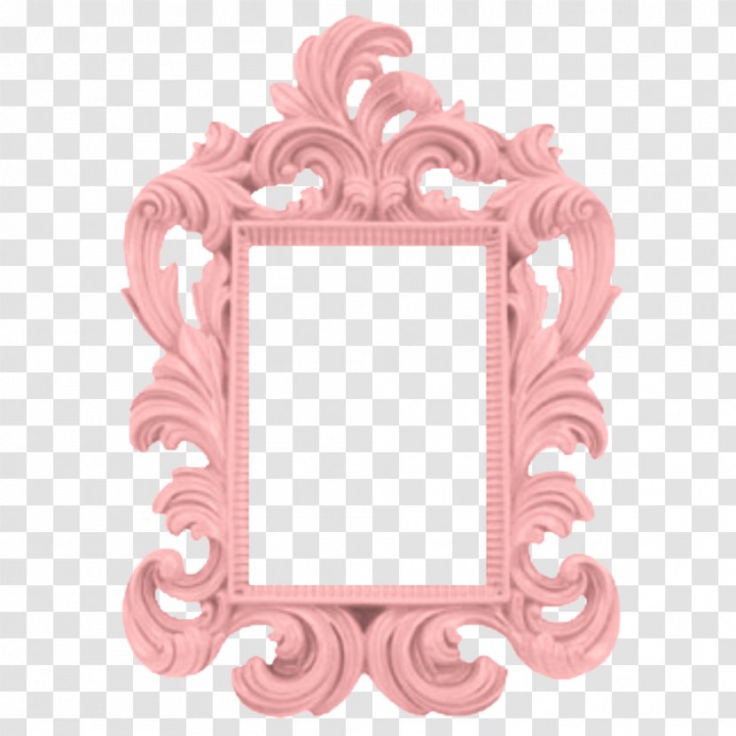 Picture Frames Baroque Paint Mirror Wall - Pink Border Transparent PNG
