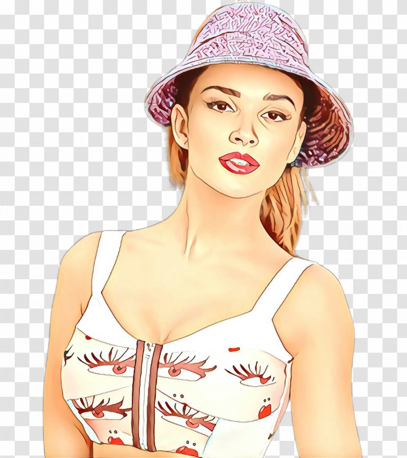 Clothing White Hat Cap Headgear - Peach Neck Transparent PNG