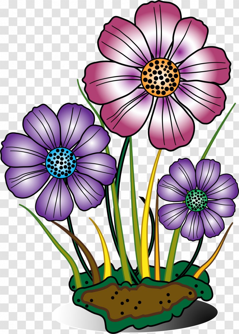 Cut Flowers Clip Art - Flora - Booming And A Full Moon Transparent PNG