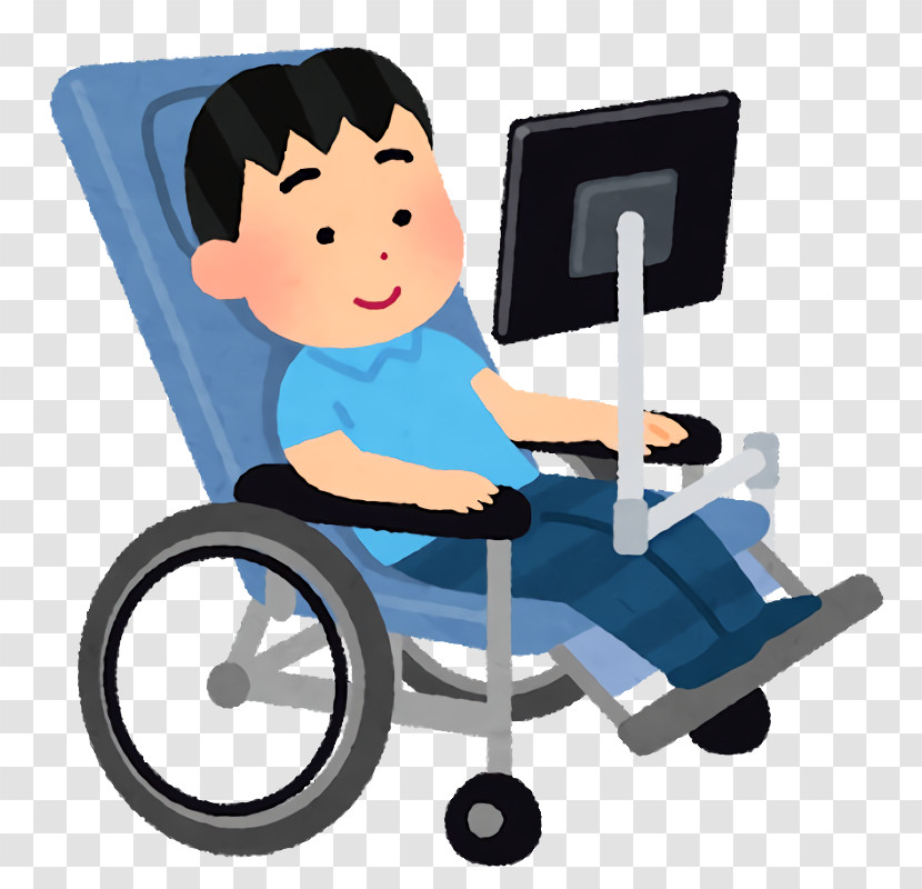 Cartoon Wheelchair Sitting Riding Toy Vehicle Transparent PNG