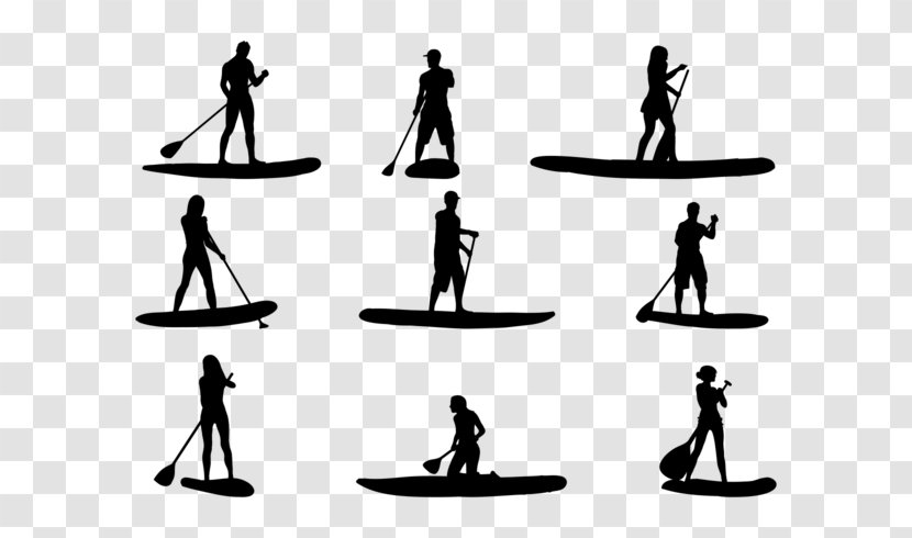 Silhouette Standup Paddleboarding Clip Art - Standing Transparent PNG