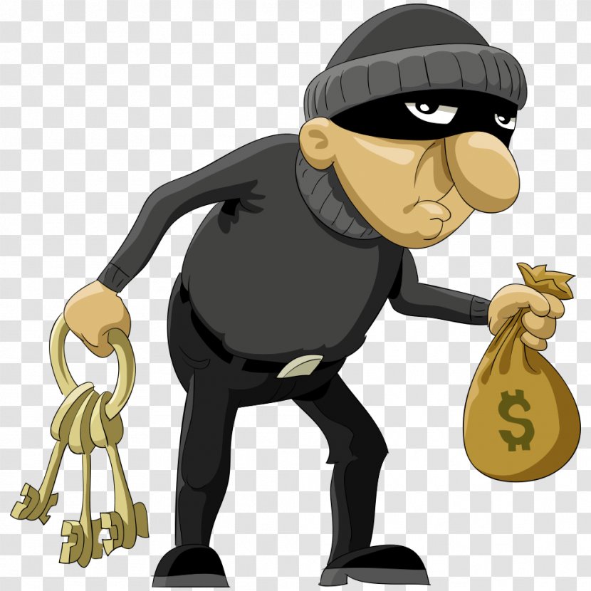 Robbery Cartoon Theft Illustration - Human Behavior - Vector Thief Transparent PNG