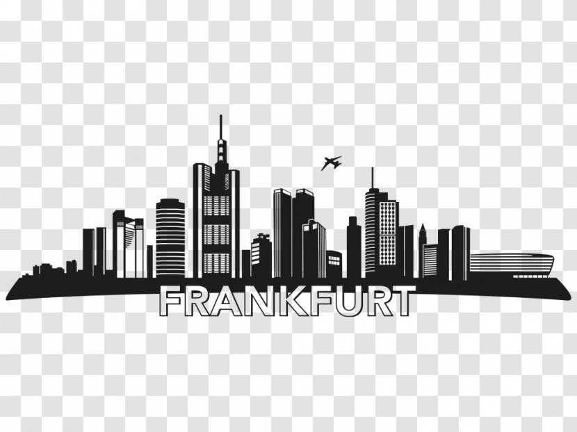 Skyline Plaza Frankfurt Wall Decal Metropolis - Black And White - Hesse Transparent PNG