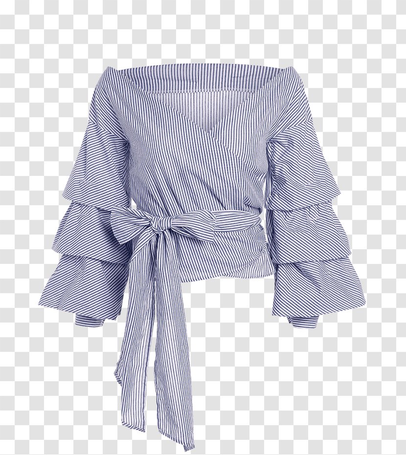 Sleeve White Blouse Lab Coats Clothing - Blue - Lace Nail Wraps Transparent PNG