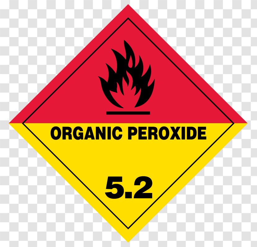 Organic Peroxide Dangerous Goods Placard Oxidizing Agent - Hazchem - Label Transparent PNG