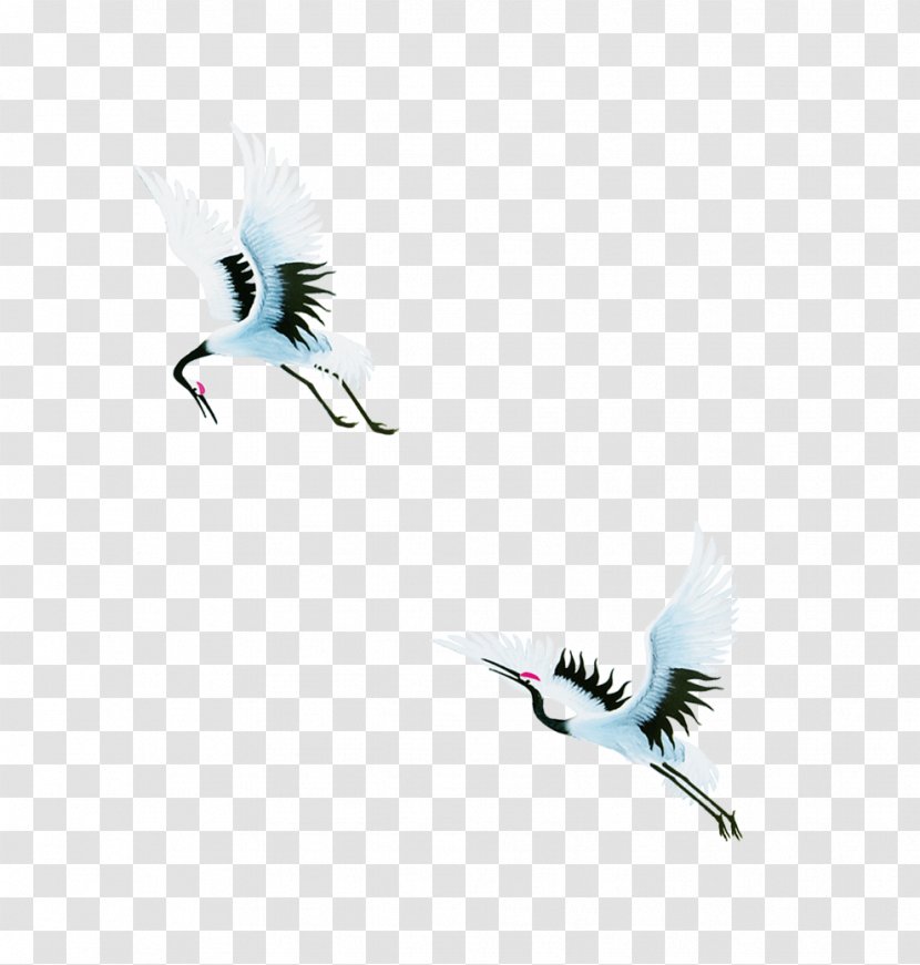 Bird Crane Swan Goose - Ink Wash Painting Transparent PNG