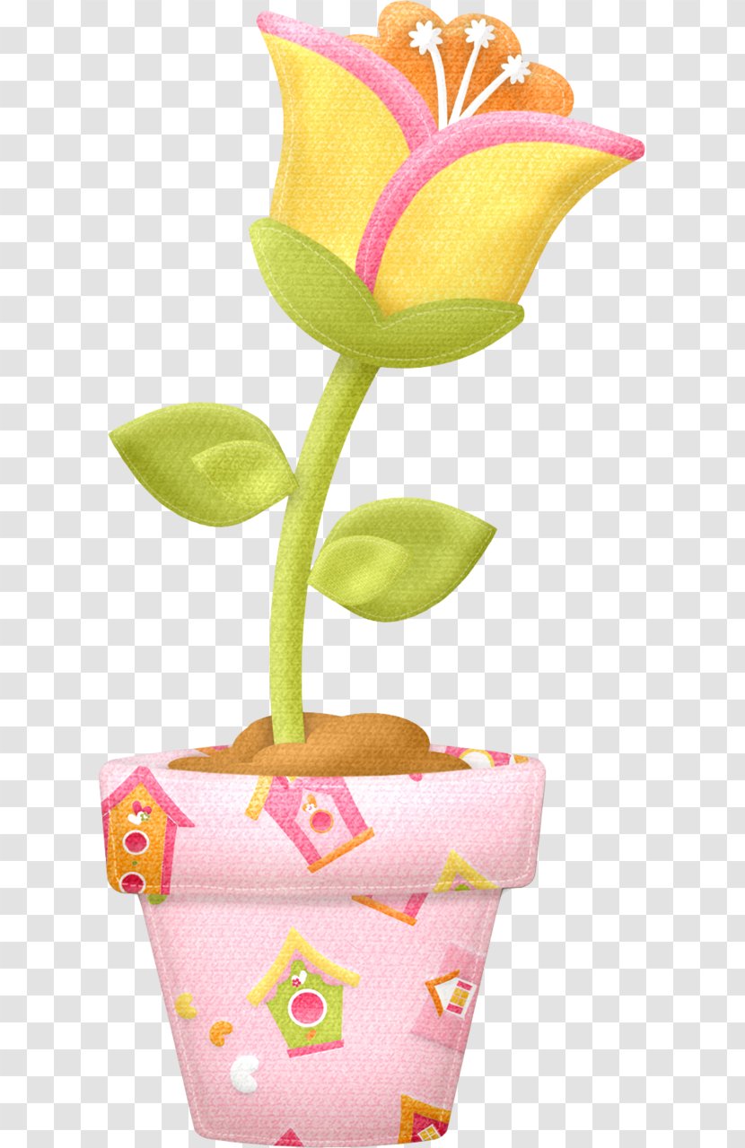 Clip Art Flowerpot Image Illustration - Yellow - Flower Transparent PNG