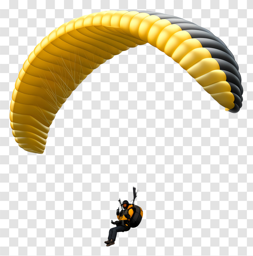 Paraglider - Yellow And Black Paraglider Transparent PNG