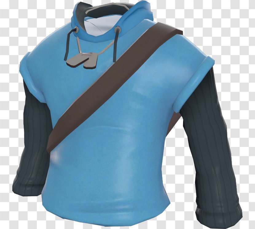 Sleeve T-shirt Shoulder Outerwear - Electric Blue Transparent PNG