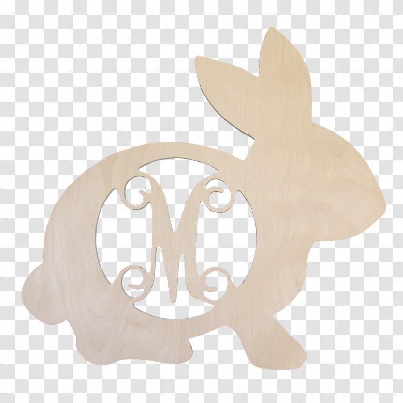 Rabbit Easter Bunny Wood Monogram Transparent PNG