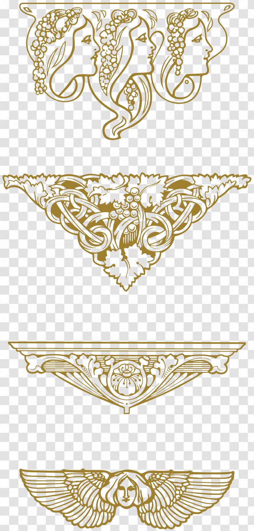 Art Nouveau Ornaments - Symmetry - Ornament Transparent PNG