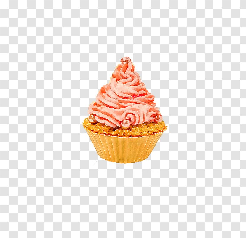 Birthday Cake Strawberry Cream Chocolate Milk - Cupcake - Picture Material Transparent PNG