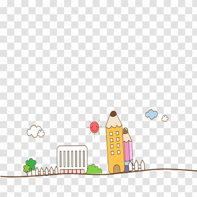 Pencil Cartoon - Building Transparent PNG