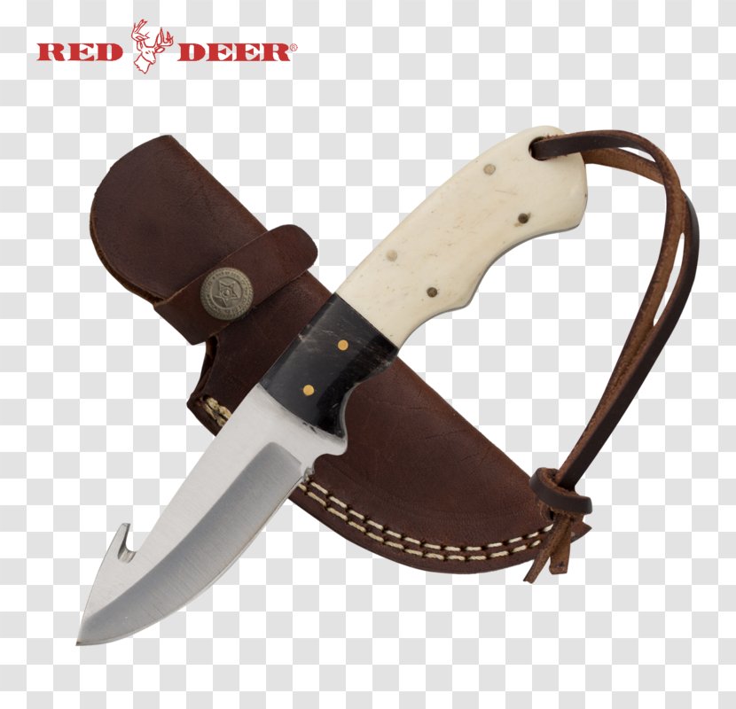 Bowie Knife Hunting & Survival Knives Tang Red Deer - Drop Point Transparent PNG