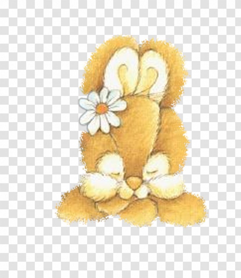 European Rabbit Animation Thumper - Flower - Cartoon Bunny Transparent PNG