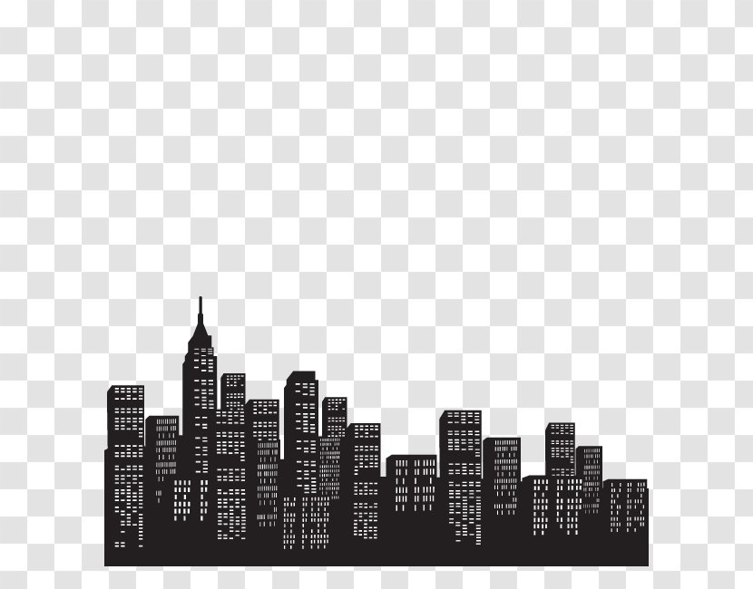 Skyscraper Skyline Sticker Wall New York City - Silhouette Transparent PNG