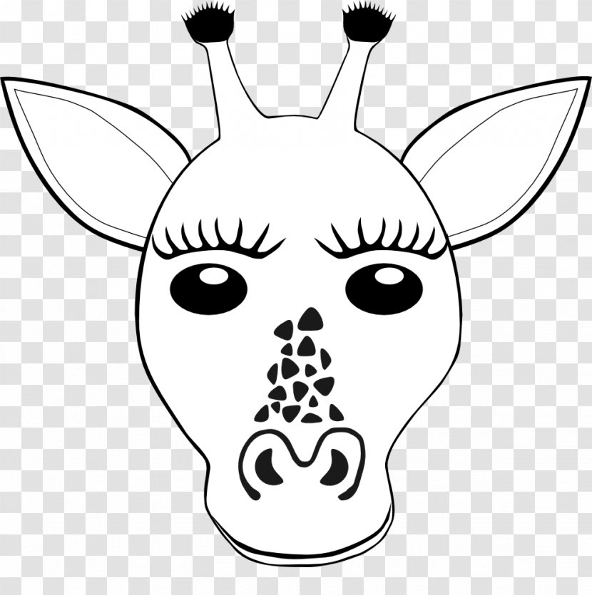Giraffe Drawing Line Art Clip - Black And White Transparent PNG