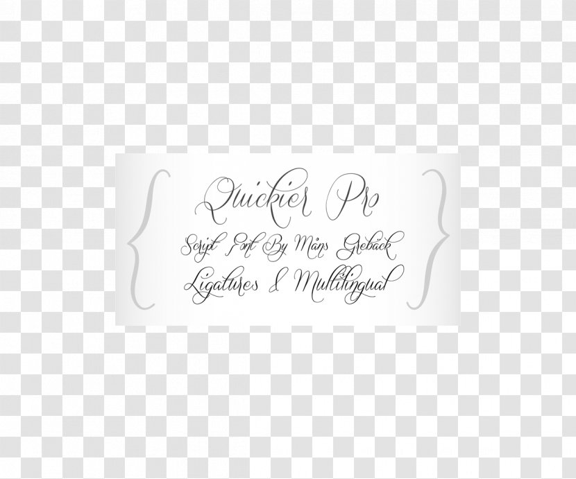 Calligraphy Rectangle Brand Font - White - Text Transparent PNG