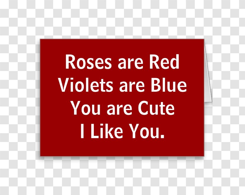 Roses Are Red Poetry Valentine's Day Greeting & Note Cards Violet - Love - Anniversary With Ring Transparent PNG