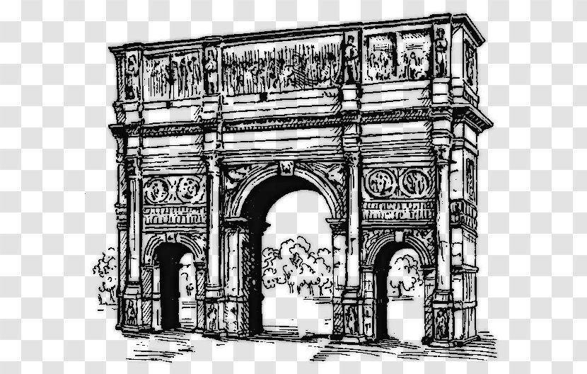 Arch Of Constantine Drawing Ancient Rome Architecture - Medieval - Building Transparent PNG