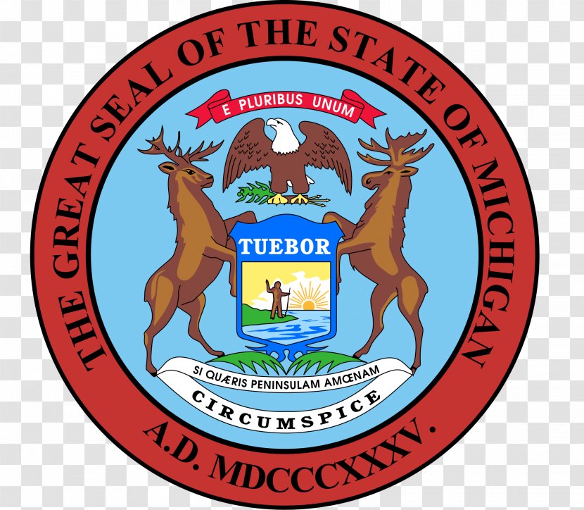 Seal Of Michigan Flag Great The United States Florida - Emblem - Bankrupt Ornament Transparent PNG