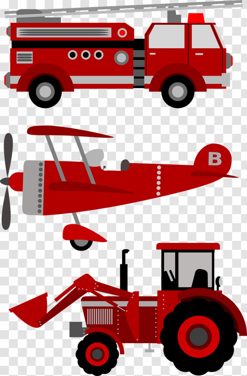 Fire Engine Car Airplane Truck Clip Art - Emergency Vehicle Transparent PNG