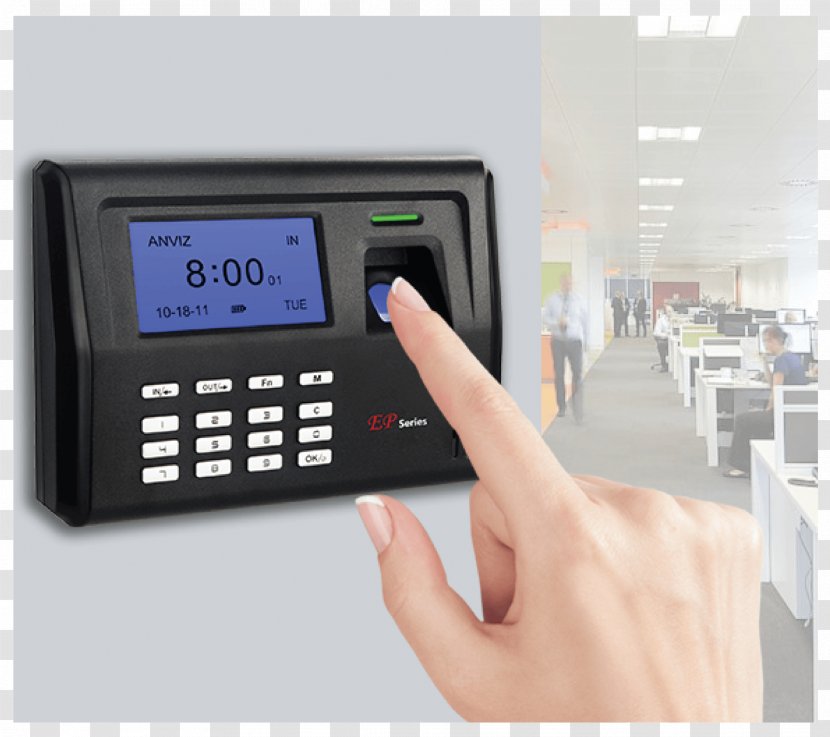 Time & Attendance Clocks And Biometrics Fingerprint Access Control - Electronics - Clock Transparent PNG
