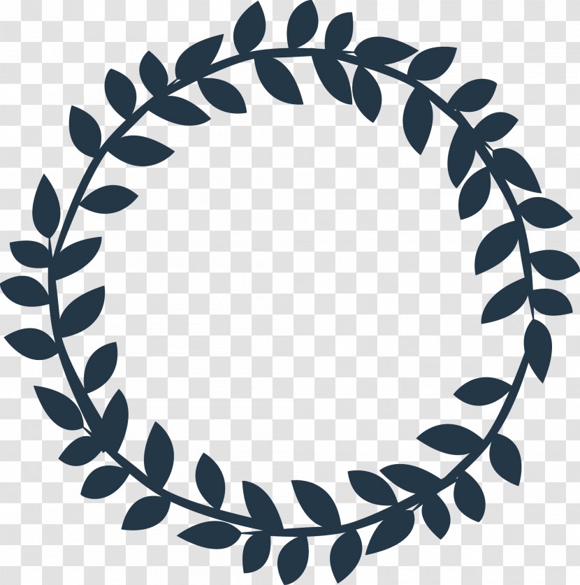 Baseball Circle Cdr Clip Art - Black And White - Vector Leaves Wreath Transparent PNG