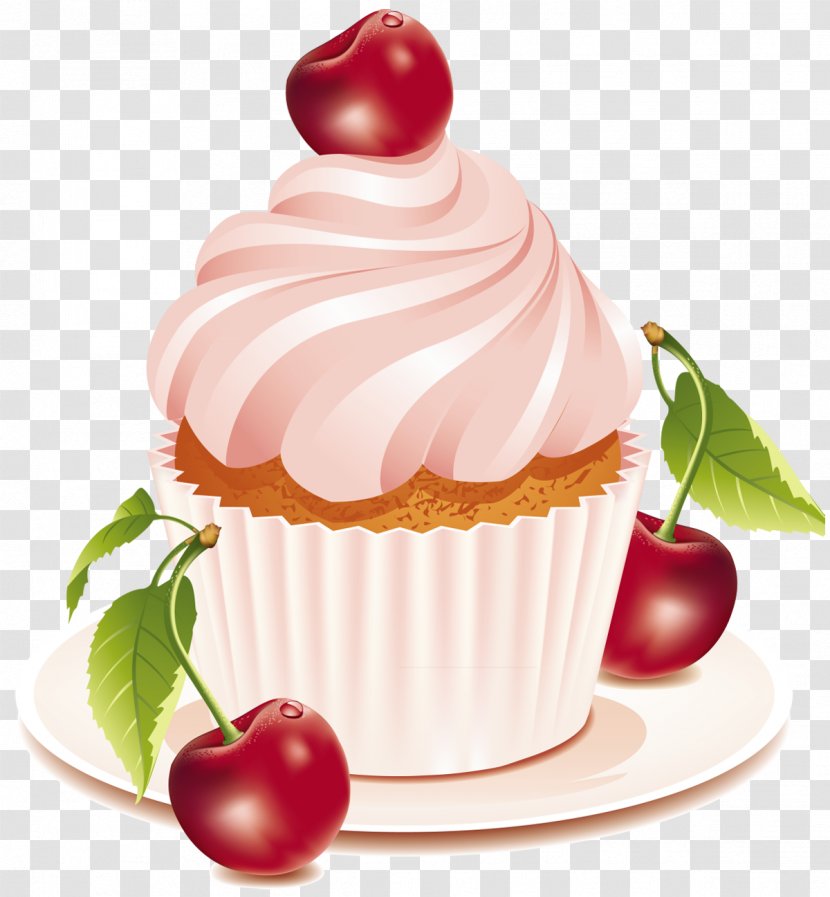 Cupcake Cherry Cake Birthday Chocolate Sponge - Layer - Watercolor Transparent PNG