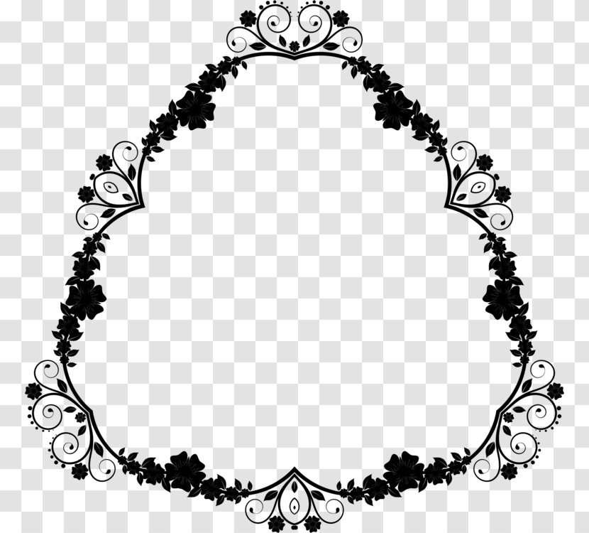 Black And White Flower - Picture Frames - Oval Body Jewelry Transparent PNG