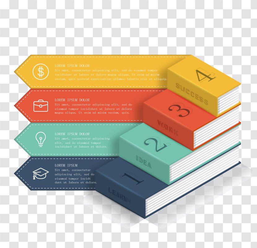 Book Template Infographic Page - Header - Vector Books Ladder Transparent PNG