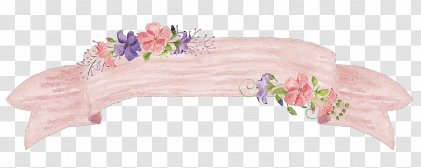 Watercolor Pink Flowers - Furniture - Hair Accessory Transparent PNG